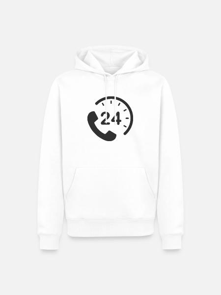 24/7 h Service - Men’s Premium Organic Hoodie - white