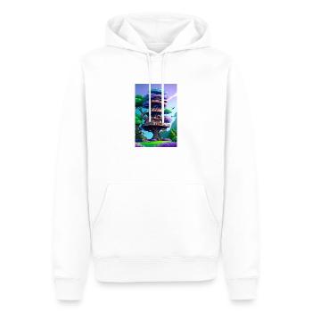 Treehouse Purple - Männer Premium Bio Hoodie - Weiß - Vorne - Nico (187cm)