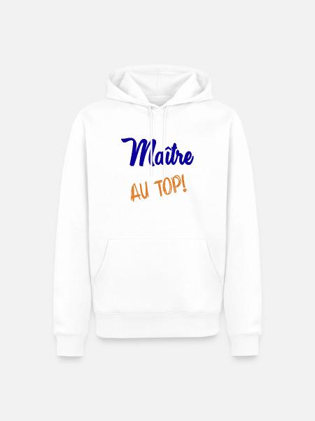 MAITRE - Sweat à capuche Premium bio Homme - blanc