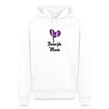 BONNE FÊTE MAMIE - Sweat à capuche Premium bio Homme - blanc - Devant - Nico (187cm)