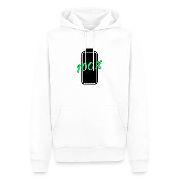 Batterie hat 100% volle Energie - Männer Premium Bio Hoodie - Weiß - Vorne - Nico (187cm)