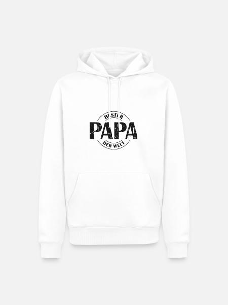 Bester Papa der Welt - Männer Premium Bio Hoodie - Weiß