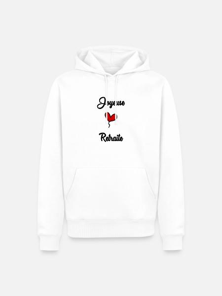 JOYEUSE RETRAITE - Sweat à capuche Premium bio Homme - blanc