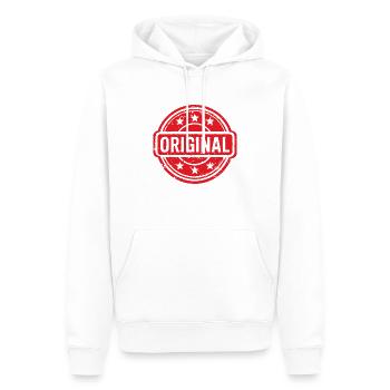 Ursprüngliches Grunge-Gummistempel-Abzeichen-Vektordesign - Männer Premium Bio Hoodie - Weiß - Vorne - Nico (187cm)