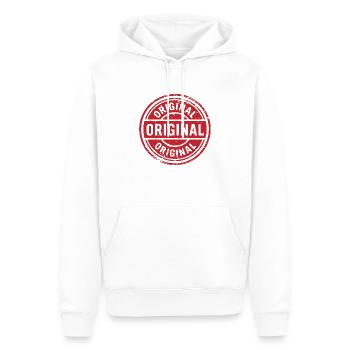 Ursprüngliches Grunge-Gummistempel-Abzeichen-Vektordesign - Männer Premium Bio Hoodie - Weiß - Vorne - Nico (187cm)