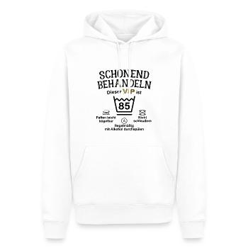 85. Geburtstag Schonend Behandeln 85 VIP ist 85 - Männer Premium Bio Hoodie - Weiß - Vorne - Nico (187cm)