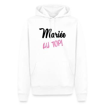 HOCHZEIT. HERZ. PAAR. ICH HABE GERADE GEHEIRATET. Junggesellinnenabschied - Männer Premium Bio Hoodie - Weiß - Vorne - Nico (187cm)