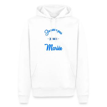 HOCHZEIT. HERZ. PAAR. ICH HABE GERADE GEHEIRATET. Junggesellinnenabschied - Männer Premium Bio Hoodie - Weiß - Vorne - Nico (187cm)