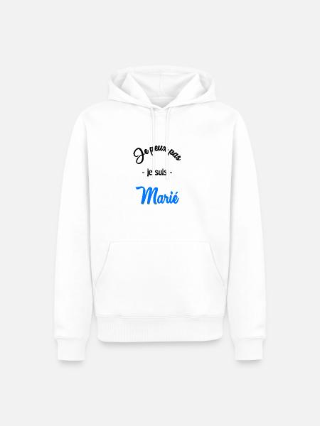 JE PEUX PAS. MARIE - Sweat à capuche Premium bio Homme - blanc