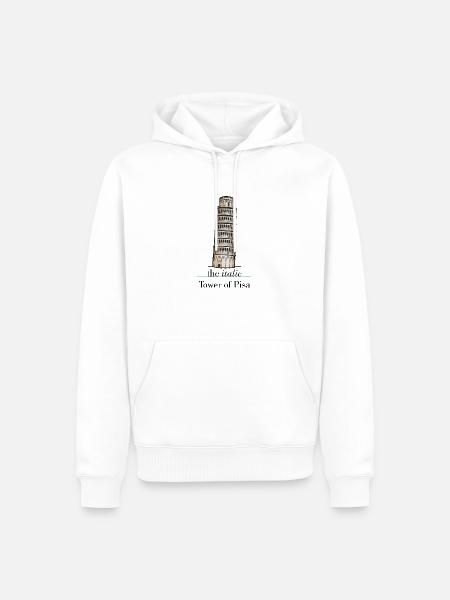 the italic Tower - Männer Premium Bio Hoodie - Weiß
