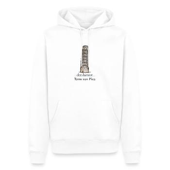 der kursive Turm von Pisa - schief versus kursiv - Männer Premium Bio Hoodie - Weiß - Vorne - Nico (187cm)