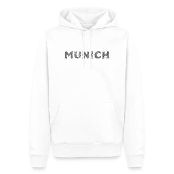 Munich Bavière German City Hatching lettrage - Sweat à capuche Premium bio Homme - blanc - Devant - Nico (187cm)
