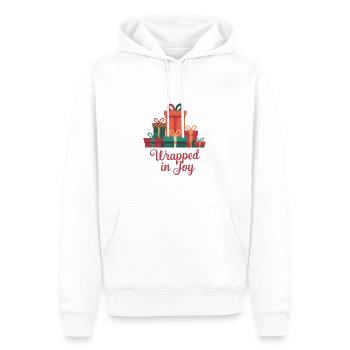 Enveloppé de joie - Sweat à capuche Premium bio Homme - blanc - Devant - Nico (187cm)