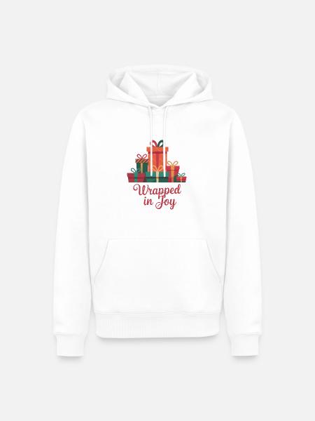 Eingehüllt in Freude - Männer Premium Bio Hoodie - Weiß