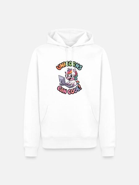 Einhörner können programmieren! - Männer Premium Bio Hoodie - Weiß
