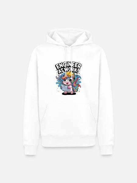 Engineer At Work! - Men’s Premium Organic Hoodie - white