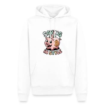 Économiser avec style - Sweat à capuche Premium bio Homme - blanc - Devant - Nico (187cm)