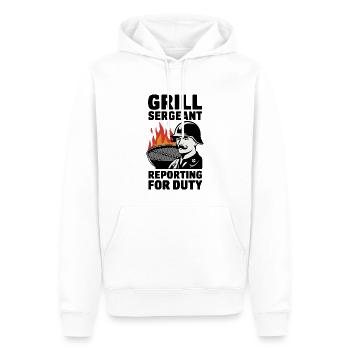 Grill Sergeant Reporting For Duty - Men’s Premium Organic Hoodie - white - Front - Nico (187cm)