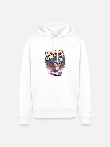 Running Owl Night - Men’s Premium Organic Hoodie - white