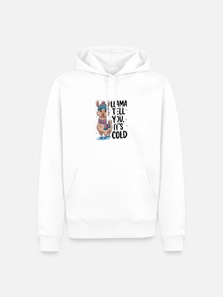 Llama Tell You It's Cold - Men’s Premium Organic Hoodie - white