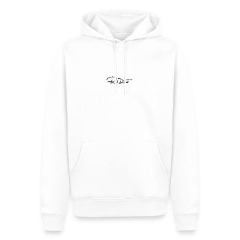 CHEVAUCHER - Sweat à capuche Premium bio Homme - blanc - Devant - Nico (187cm)