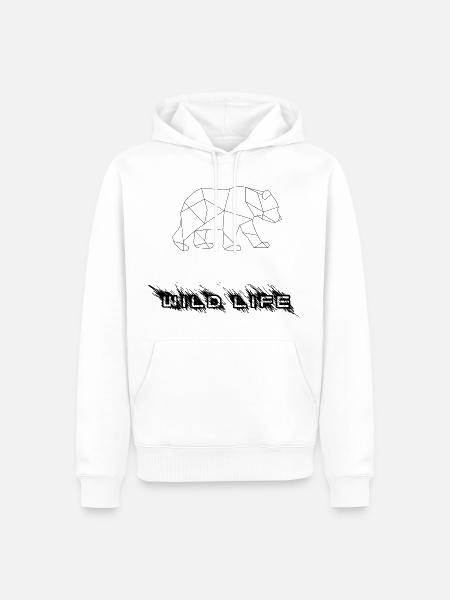 Geometrischer Bär - Männer Premium Bio Hoodie - Weiß
