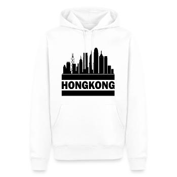 Hong Kong Skyline Souvenir Asia Buddha Gift Om - Men’s Premium Organic Hoodie - white - Front - Nico (187cm)