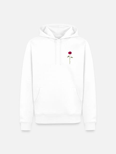 Rose - Men’s Premium Organic Hoodie - white