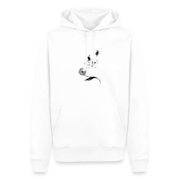 Papillons design puste fleurs prairie coeurs fées - Sweat à capuche Premium bio Homme - blanc - Devant - Nico (187cm)