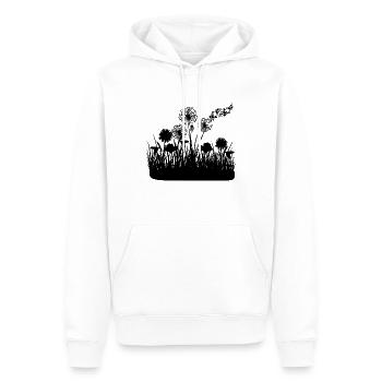Papillons design pusteblumes prairie coeurs - Sweat à capuche Premium bio Homme - blanc - Devant - Nico (187cm)