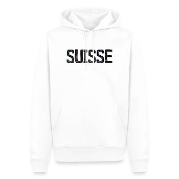 SUISSE. PAYS - Sweat à capuche Premium bio Homme - blanc - Devant - Nico (187cm)