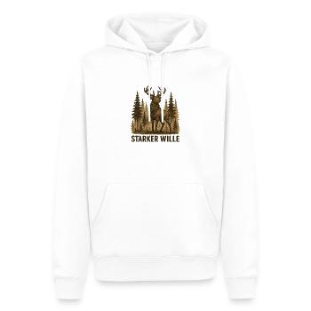 Starker Wille - Männer Premium Bio Hoodie - Weiß - Vorne - Nico (187cm)