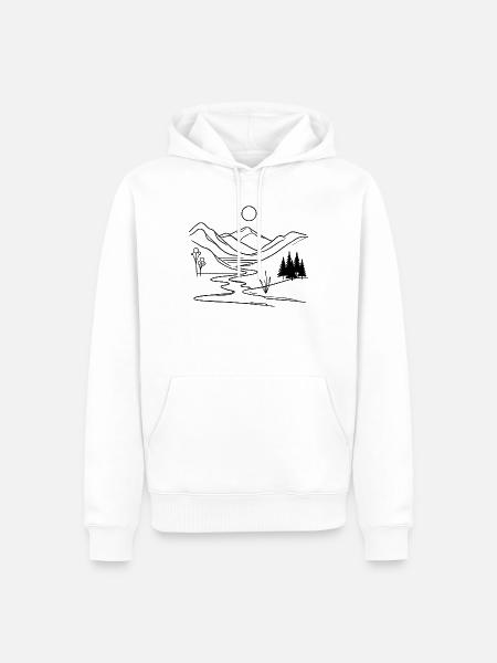 Mystic Mountain Escape - Männer Premium Bio Hoodie - Weiß
