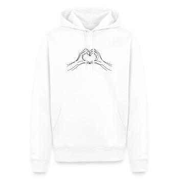 Sincère - Sweat à capuche Premium bio Homme - blanc - Devant - Nico (187cm)