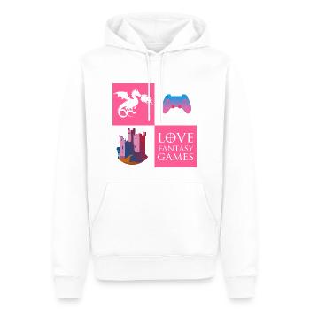 Jeu de dragon fantastique - Sweat à capuche Premium bio Homme - blanc - Devant - Nico (187cm)