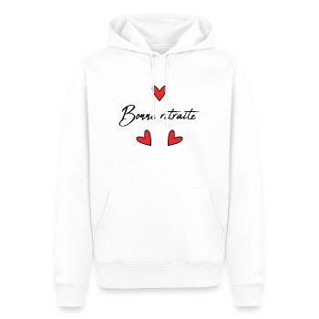 RETRAITE. RETRAITE. RETRAITEE. BONNE RETRAITE - Sweat à capuche Premium bio Homme - blanc - Devant - Nico (187cm)