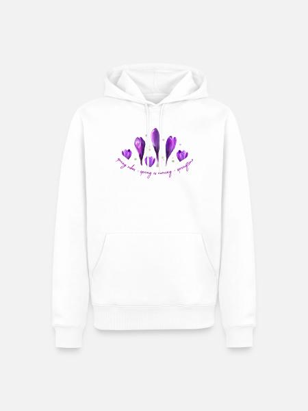 Krokusse Frühling - Männer Premium Bio Hoodie - Weiß