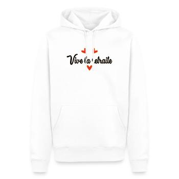 RUHESTAND. FROHEN RUHESTAND. GLÜCKLICHER RUHESTAND - Männer Premium Bio Hoodie - Weiß - Vorne - Nico (187cm)
