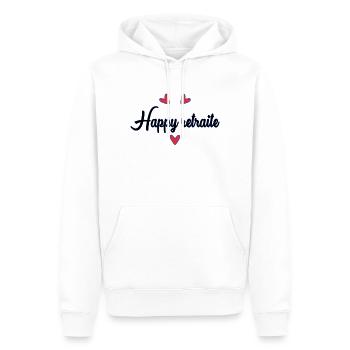 RETRAITE. RETRAITE. RETRAITEE. BONNE RETRAITE - Sweat à capuche Premium bio Homme - blanc - Devant - Nico (187cm)