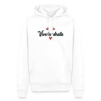 RETRAITE. RETRAITE. RETRAITEE. BONNE RETRAITE - Sweat à capuche Premium bio Homme - blanc - Devant - Nico (187cm)