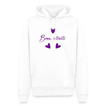 RETRAITE. RETRAITE. RETRAITEE. BONNE RETRAITE - Sweat à capuche Premium bio Homme - blanc - Devant - Nico (187cm)