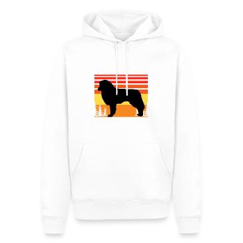 Englischer Schäferhund Hund Liebhaber Silhouette Retro Sonnenuntergang - Männer Premium Bio Hoodie - Weiß - Vorne - Nico (187cm)