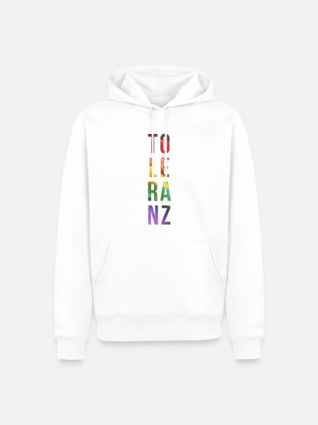 Toleranz Regenbogen. - Männer Premium Bio Hoodie - Weiß