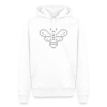 Kreuzstich BIENE schwarz - Männer Premium Bio Hoodie - Weiß - Vorne - Nico (187cm)