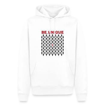 Soyez unique dans la foule - Sweat à capuche Premium bio Homme - blanc - Devant - Nico (187cm)