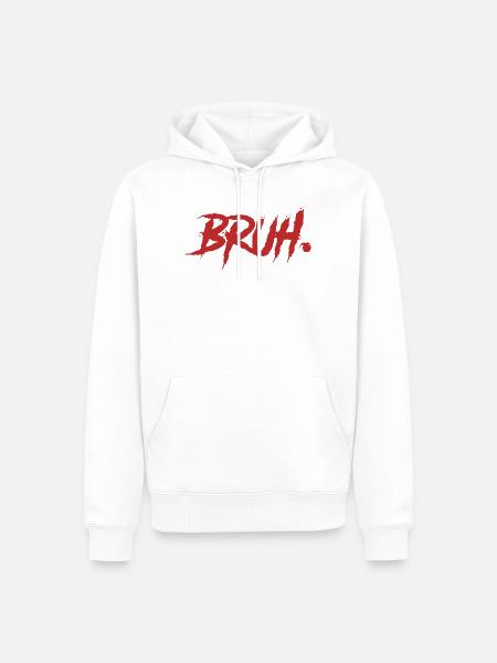 Bruh Funny Saying - Männer Premium Bio Hoodie - Weiß