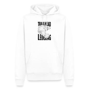 Mountainbike T-Shirt Trailhead Leogang - Männer Premium Bio Hoodie - Weiß - Vorne - Nico (187cm)