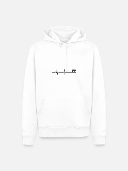 Bärenherzschlag - Männer Premium Bio Hoodie - Weiß