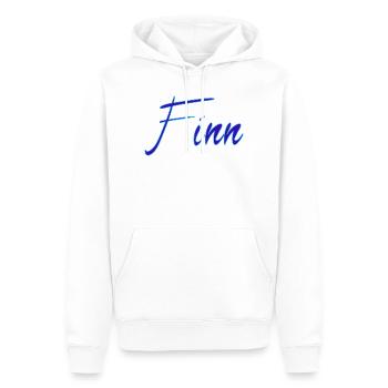 Name Finn - Männer Premium Bio Hoodie - Weiß - Vorne - Nico (187cm)