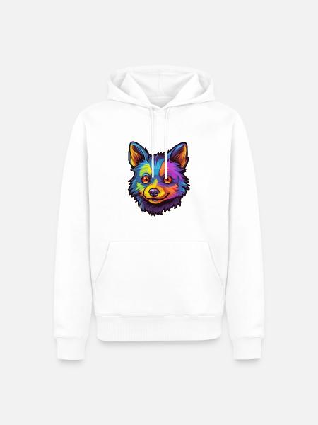 Schipperke Hunderasse Cartoon Kawaii Illustration - Männer Premium Bio Hoodie - Weiß